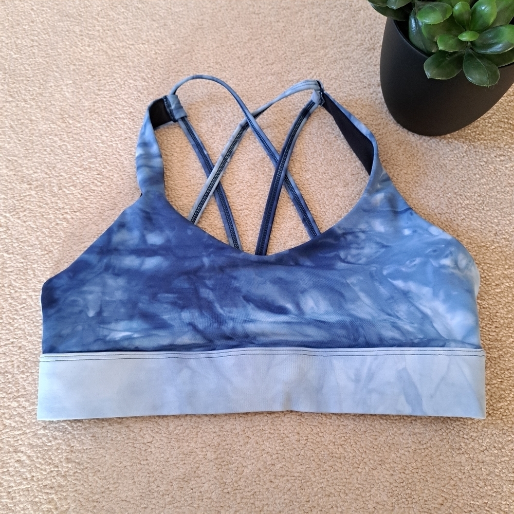 Zyia Active Strappy Sports Bra Blue Women's Size Medium Workout Activewear